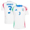 Virallinen Fanipaita Italia DiMarco 3 Vieraspelipaita Euro 2024 - Miesten